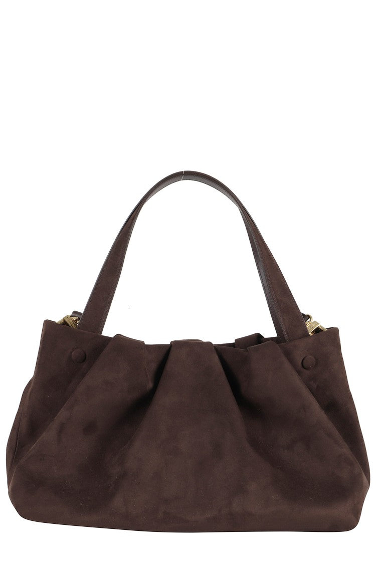 Themoirè Suede Athena Handbag With Adjustable Strap