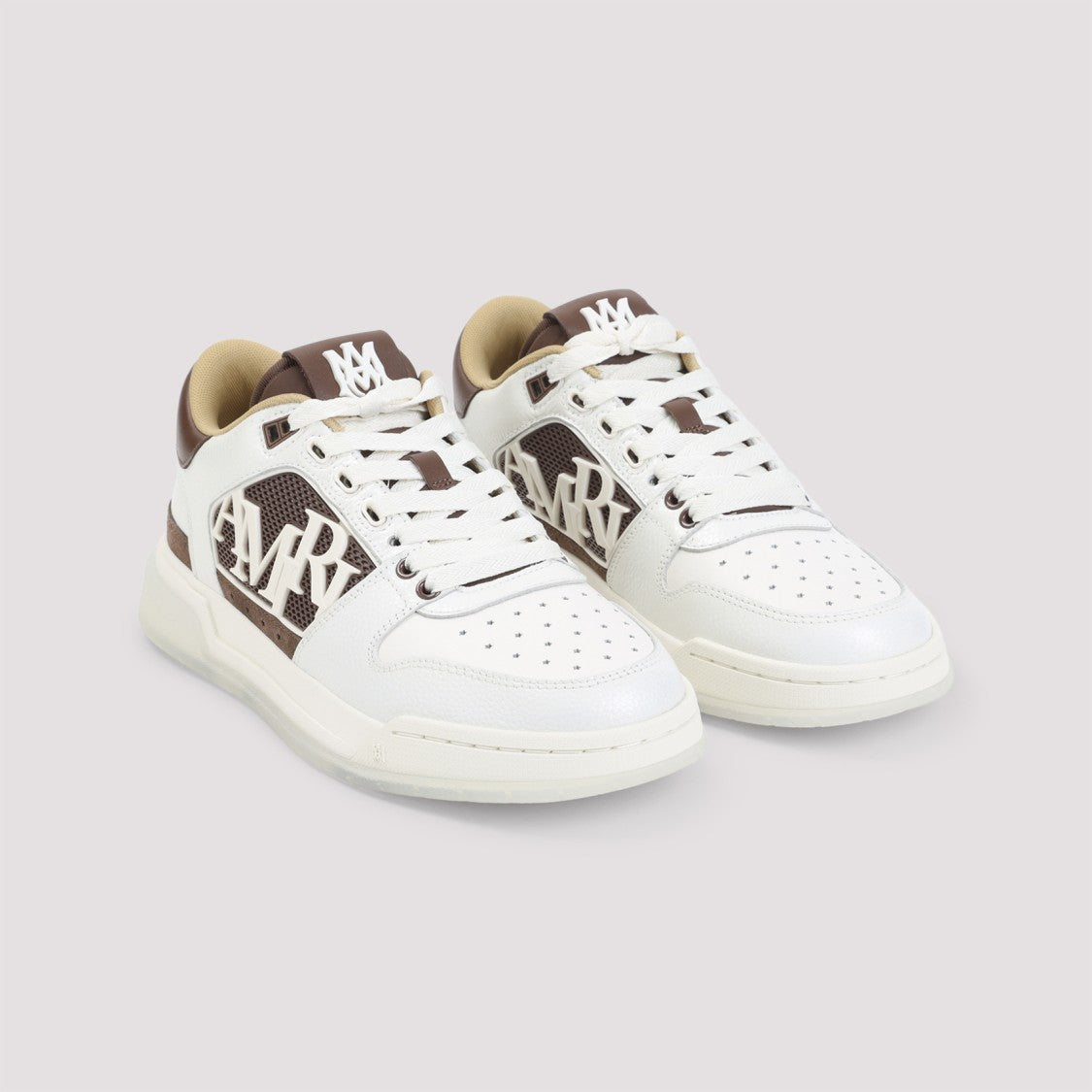 Amiri Leather Low-Top Sneakers With Perforated Detailing And Bold Accents