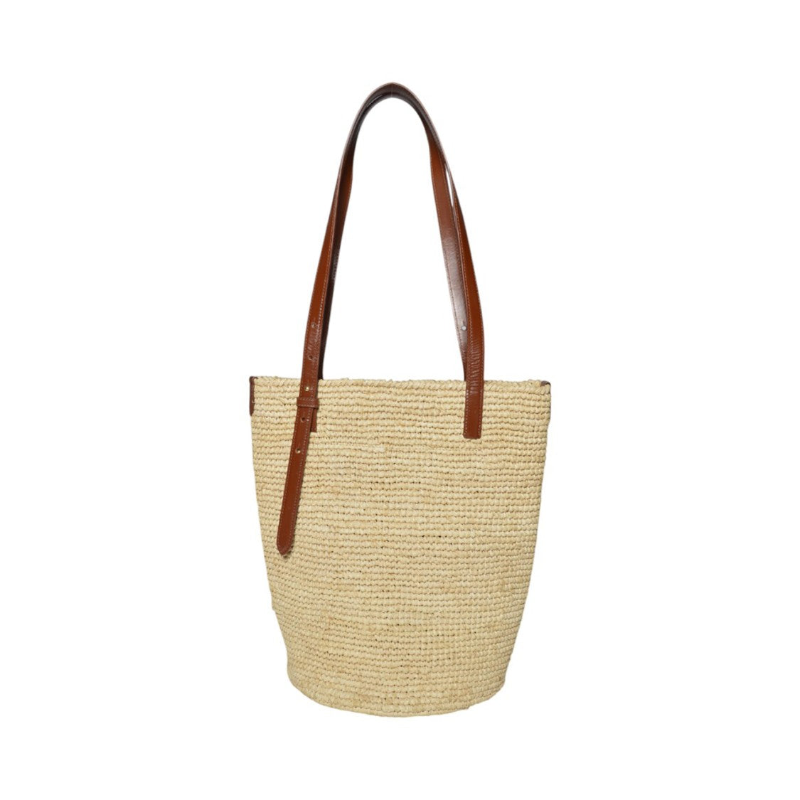 Rabanne Logo Natural Raffia Tote Bag