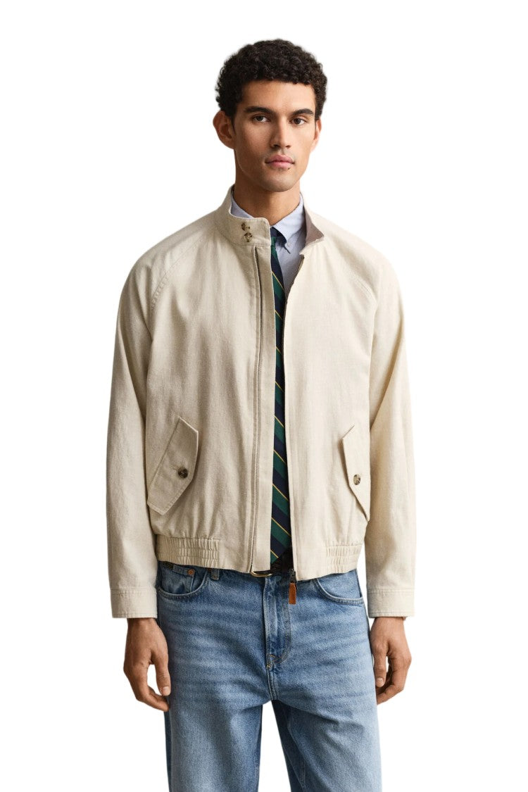 Gant Linen-Blend Flap Pockets Harrington Jacket