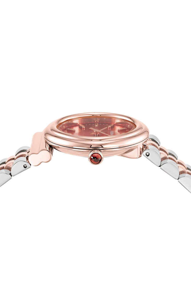 Ferragamo Gancini Bracelet Watch With Striking Red Sunray Dial