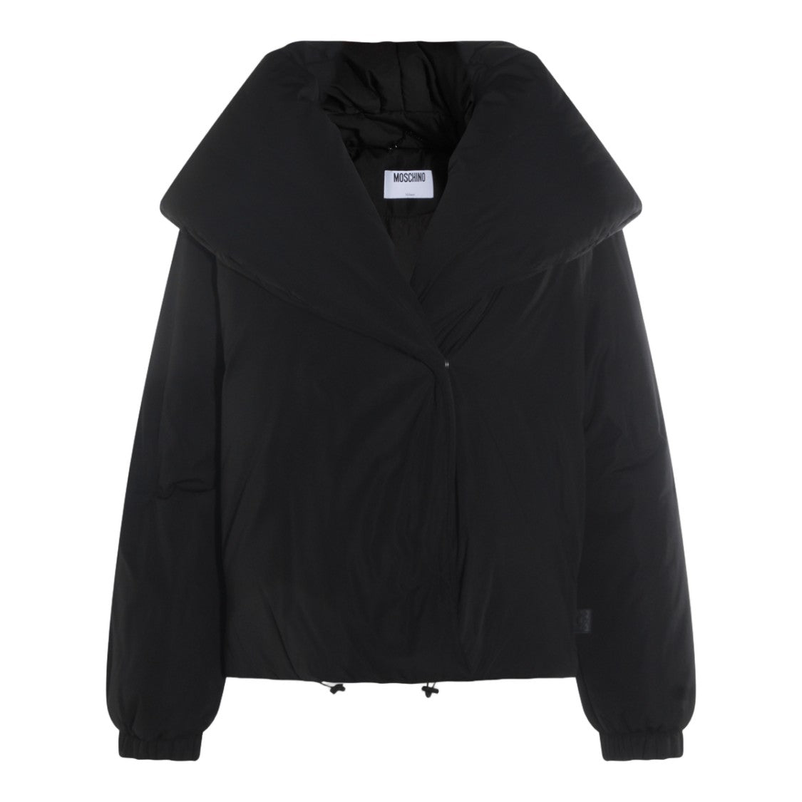 Moschino Voluminous Black Coat With Oversized Collar