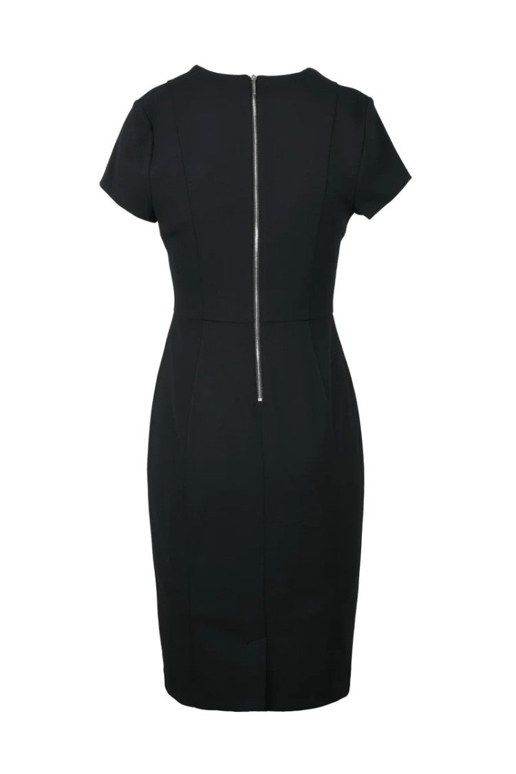 Calvin Klein Black Polyester Elastane Women's Sheath Dress