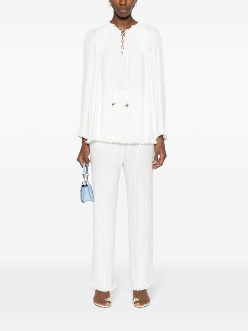 Lanvin Off-White Plissé Top