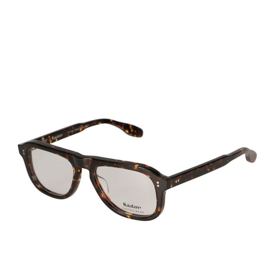 Kador Bravo Rectangular Tortoiseshell Eyeglasses With Metallic Rivet Details
