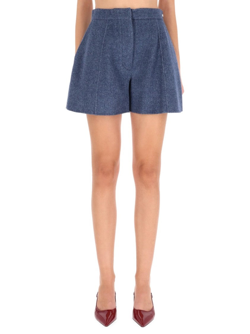 Sportmax Braiesi Tailored High-Waist Wool Shorts