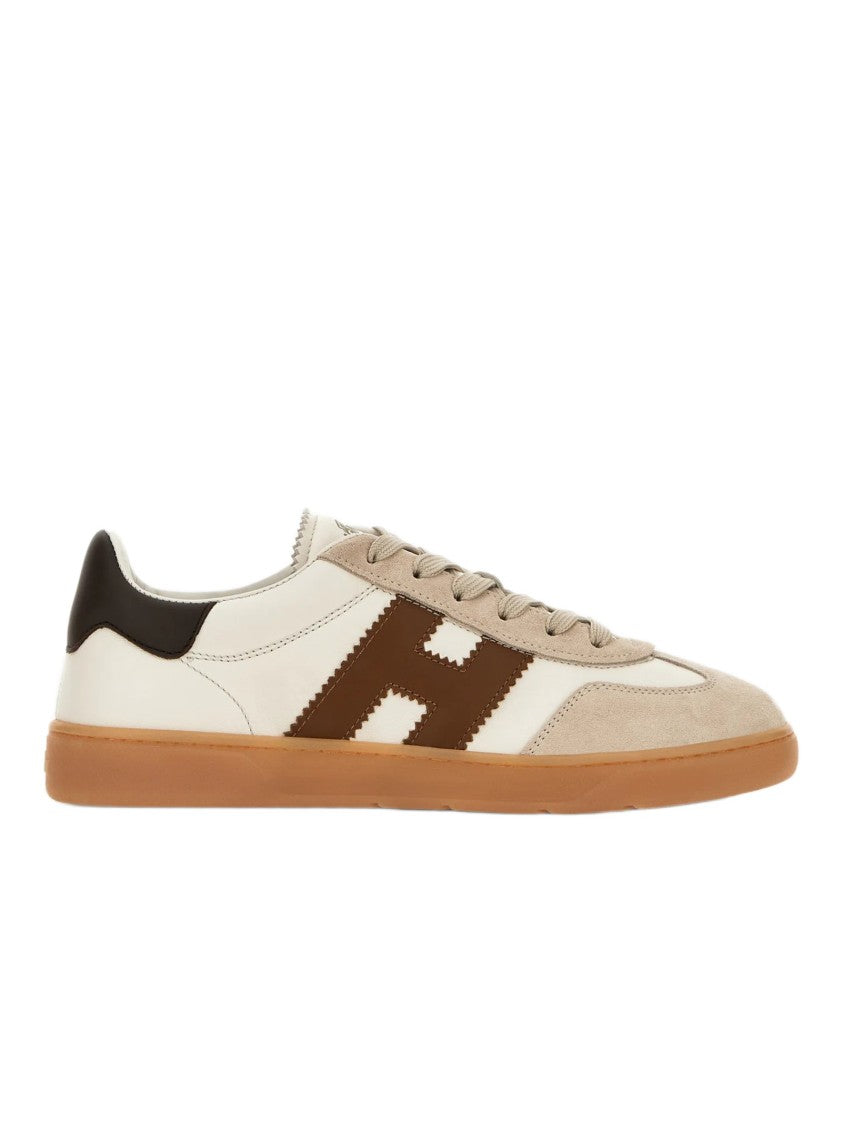 Hogan Low-Top Sneakers With Beige Suede Toe Cap
