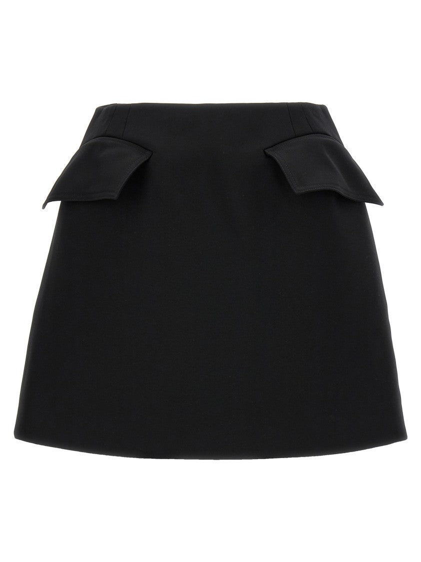 Mcqueen Trompe L'oeil Pockets Wool Mini Skirt