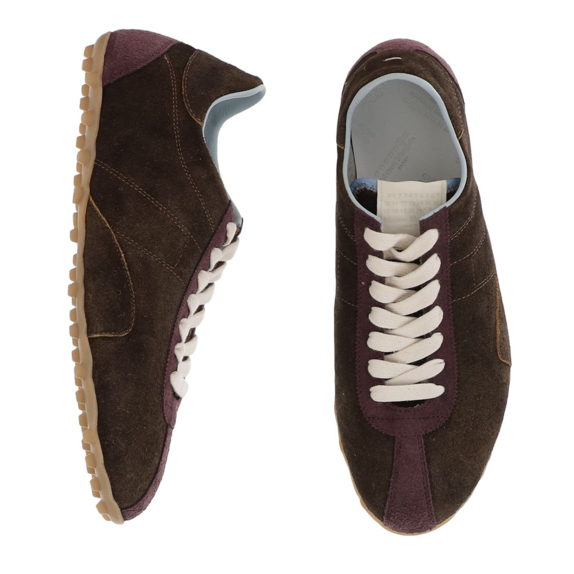 Maison Margiela Brown Low-Top Suede Sneakers