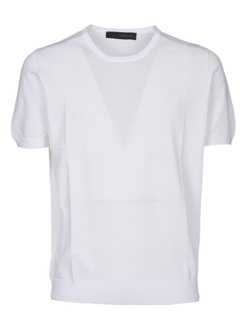 Tagliatore White Crew-Neck T-Shirt