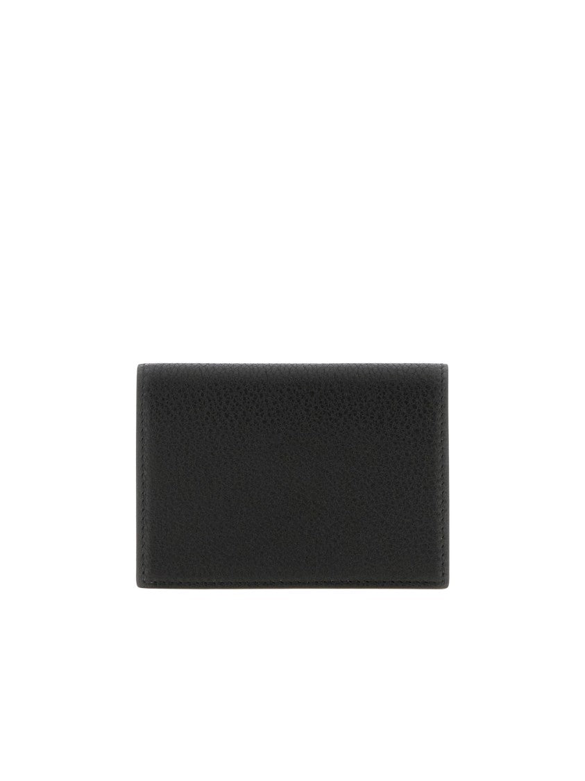 Givenchy Textured Calf Leather Business Card Holder With Snap Closure