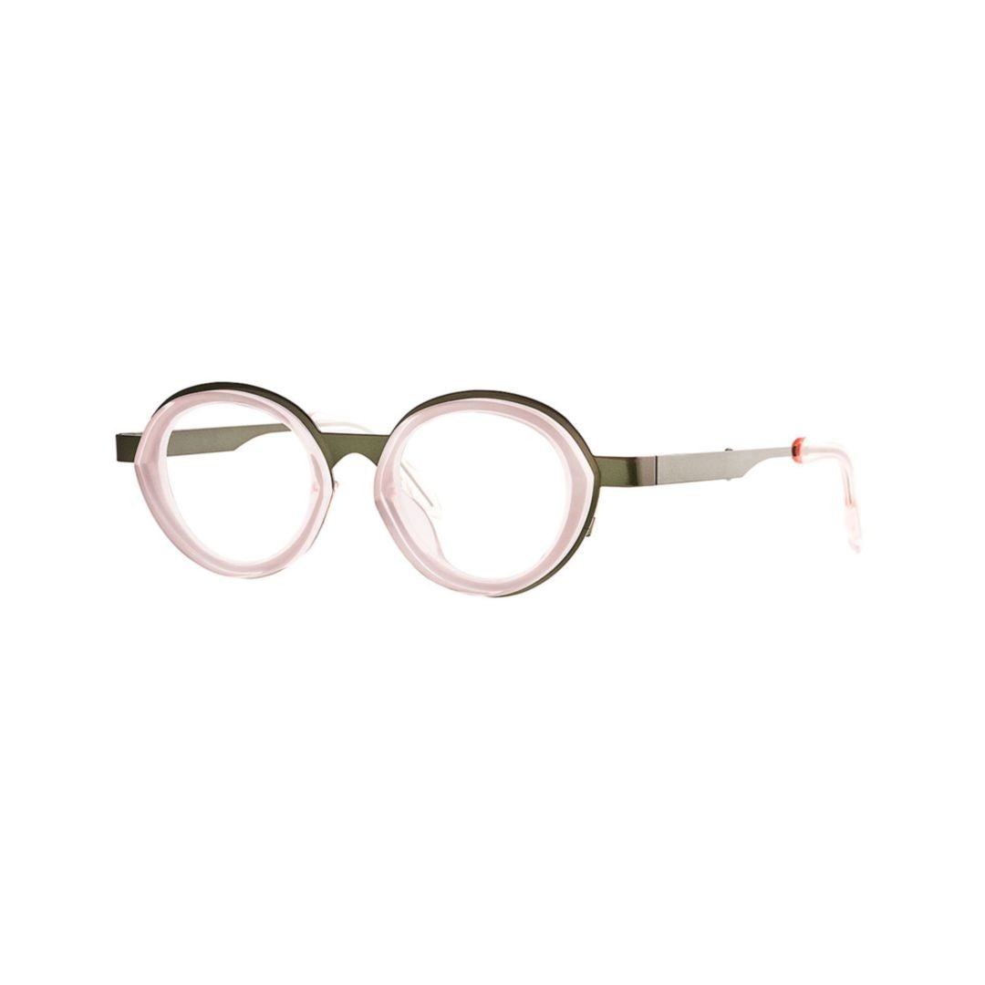 Theo Apple 009 Sanremo Green + Transparent Pink Round Lens Eyeglasses