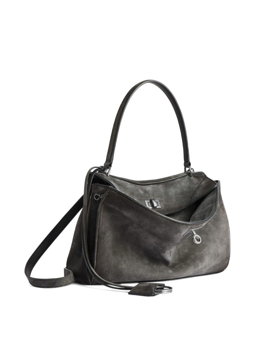 Balenciaga Grey Rodeo Small Suede Handbag