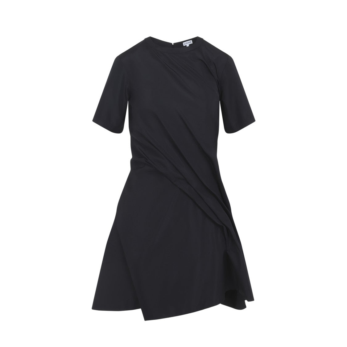 Loewe Twisted Black Taffeta Mini Dress With Concealed Zip