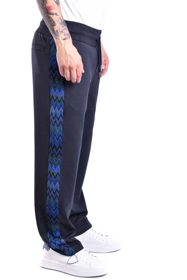 Missoni Sky Blue Trousers With Zigzag Pattern