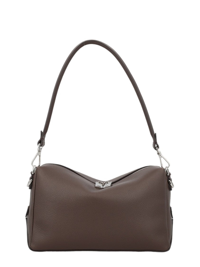 Fendi Medium Calf Leather Shoulder Bag With Silver Hardware