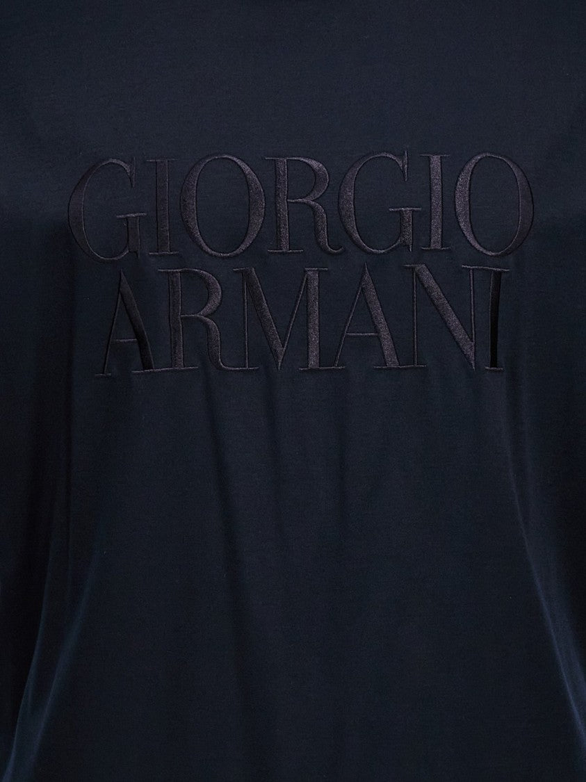 Giorgio Armani Embossed Logo Short Sleeve T-Shirt
