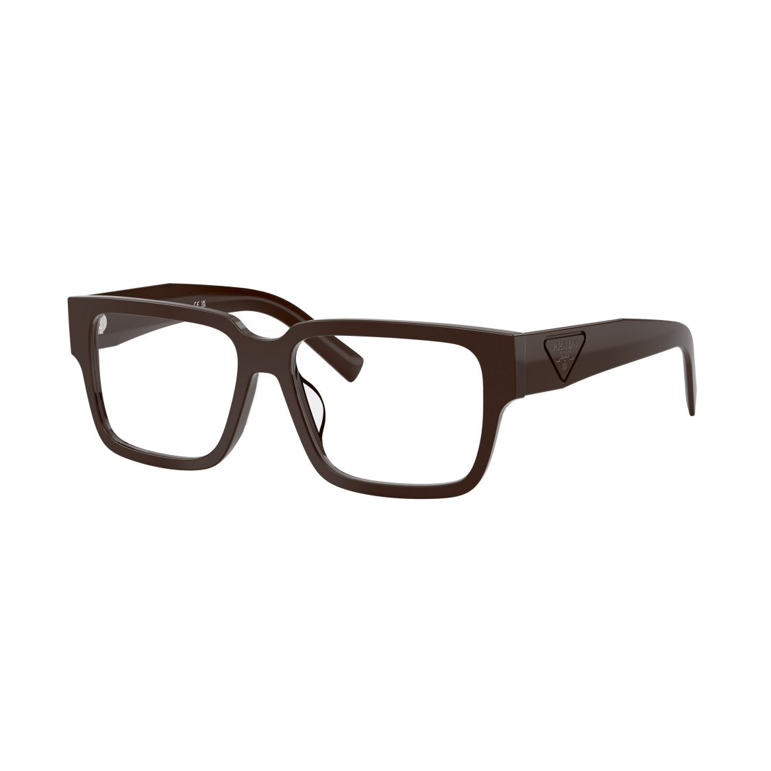 Prada 0Pr D10vd Brown Rectangular Acetate Frame Eyeglasses