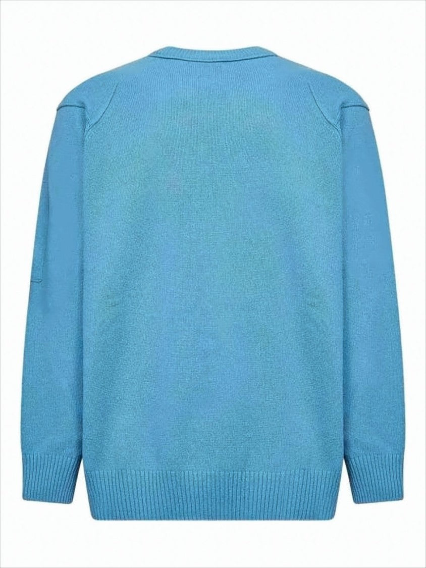C.P. Company Lens Detail Crewneck Sweater In Soft Wool-Polyamide Blend