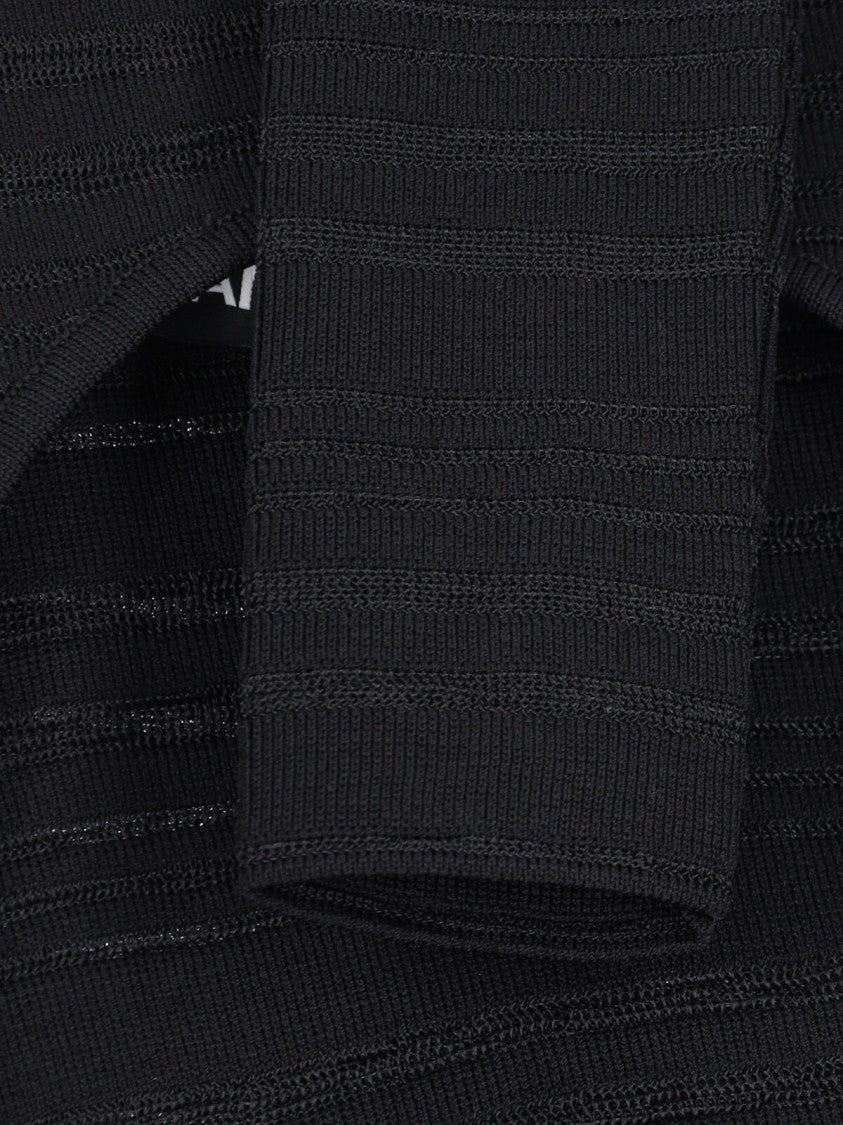 Andreâdamo Ribbed Knit Maxi Dress – Black