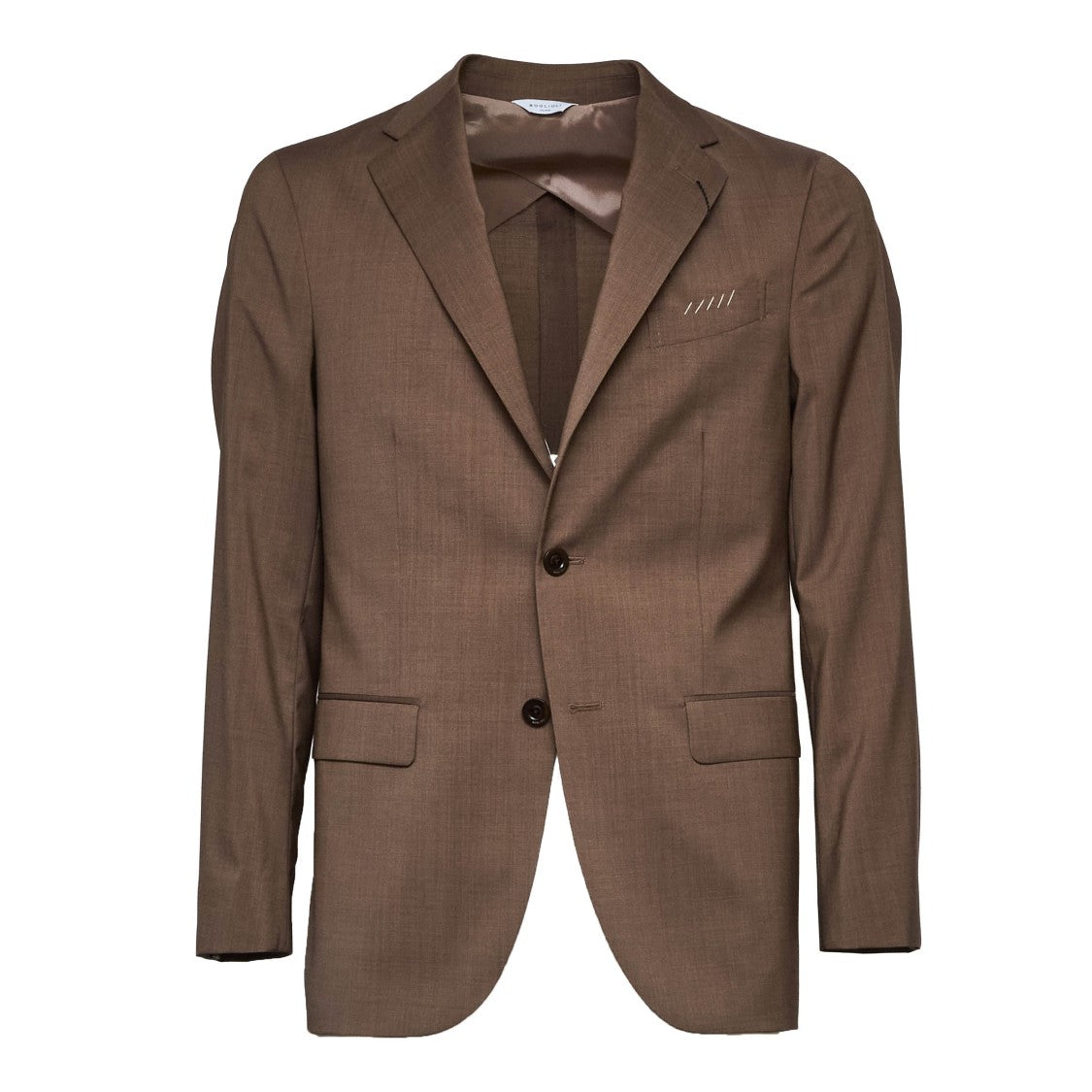 Boglioli Brown Single-Breasted Suit Jacket With Flap Pockets