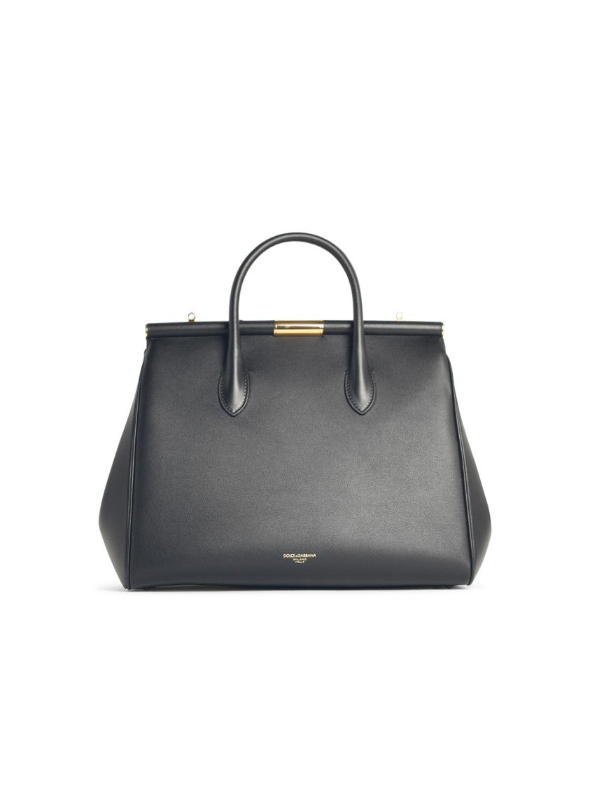 Dolce & Gabbana New Sicily' Black Leather Bag