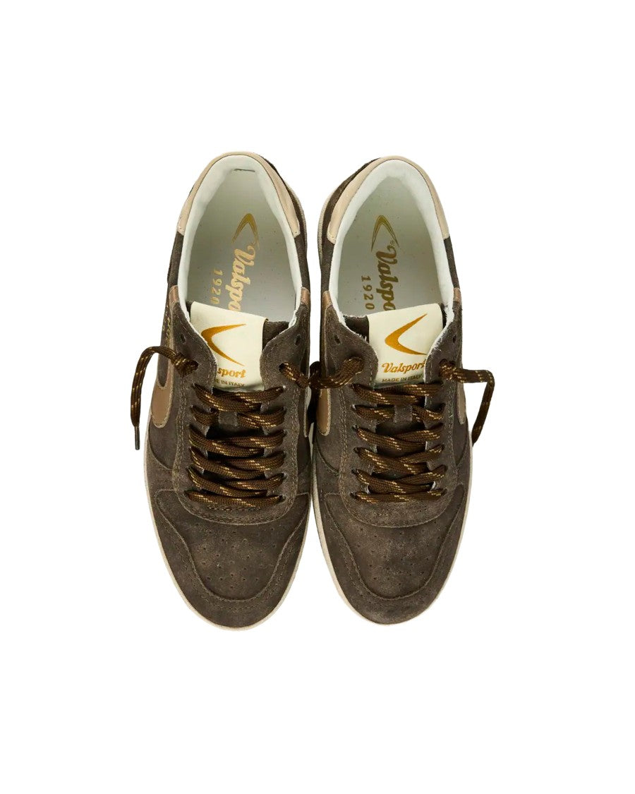 Valsport Davis Brown Suede Low-Top Leather Sneakers