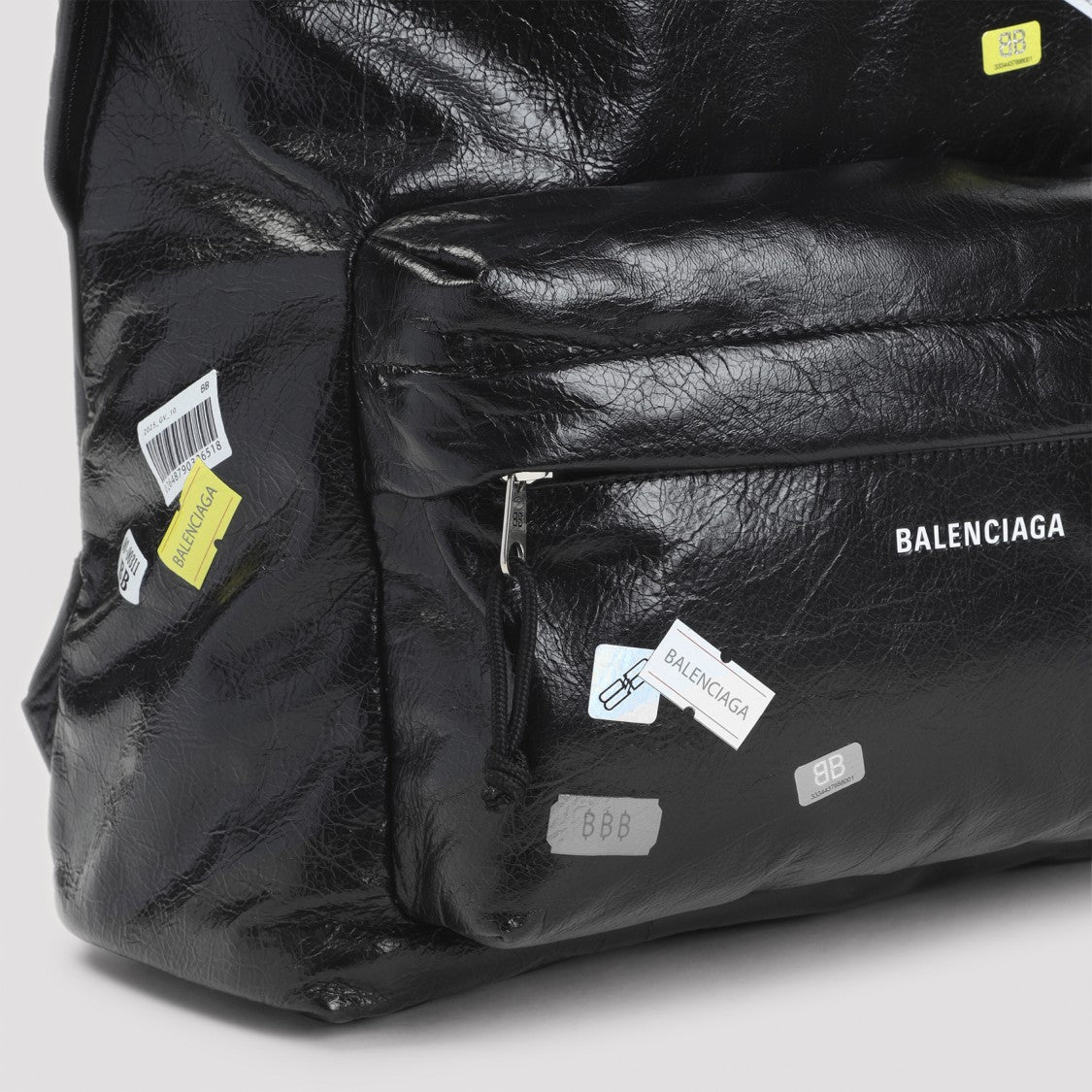 Balenciaga Black Leather Explorer Backpack