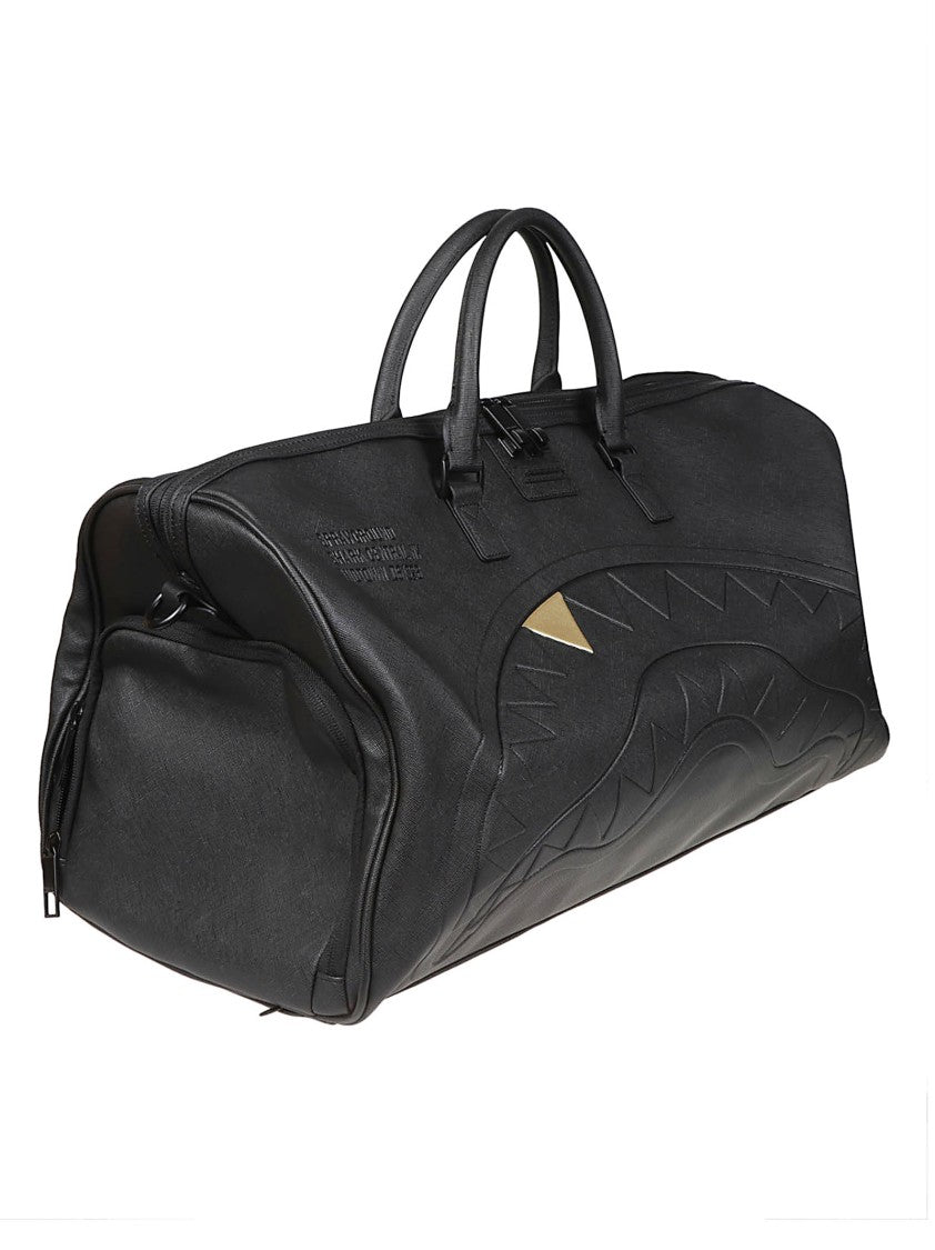Sprayground Blacked Out Embossed Gold Tooth Pvc Duffle Bag