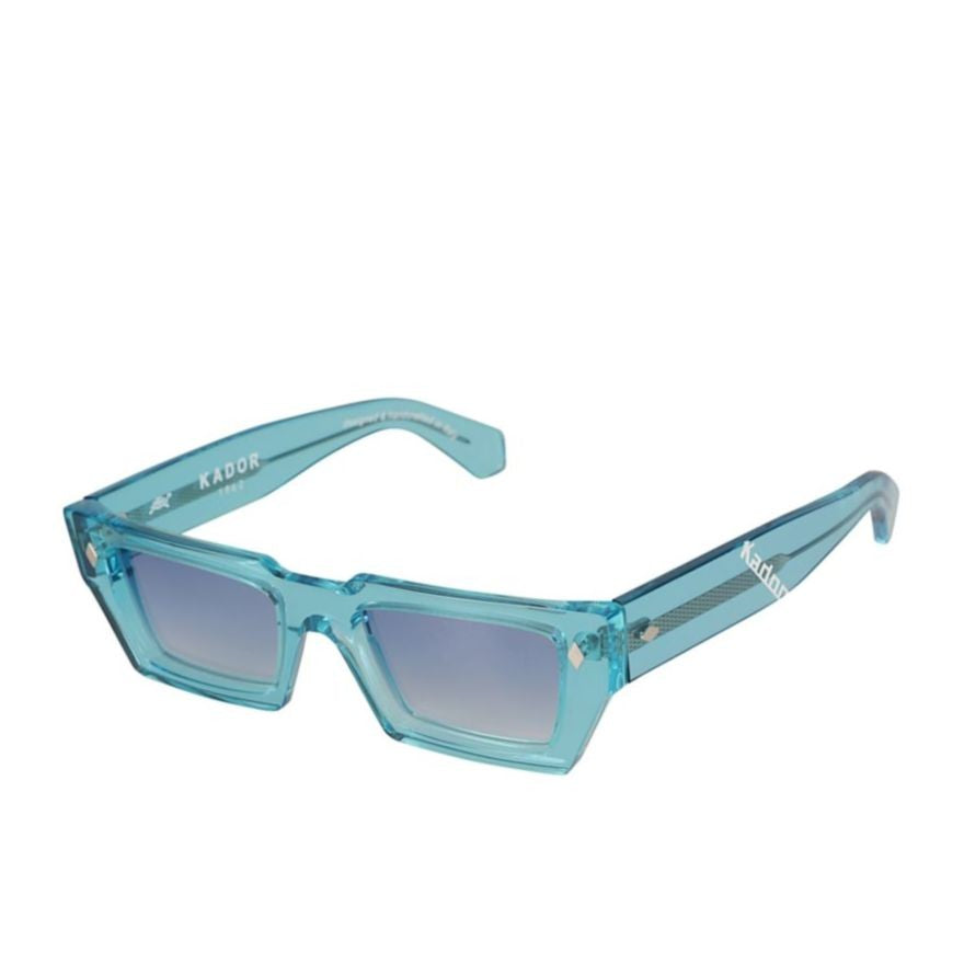 Kador Disko Translucent Turquoise Rectangular Sunglasses With Gradient Lenses