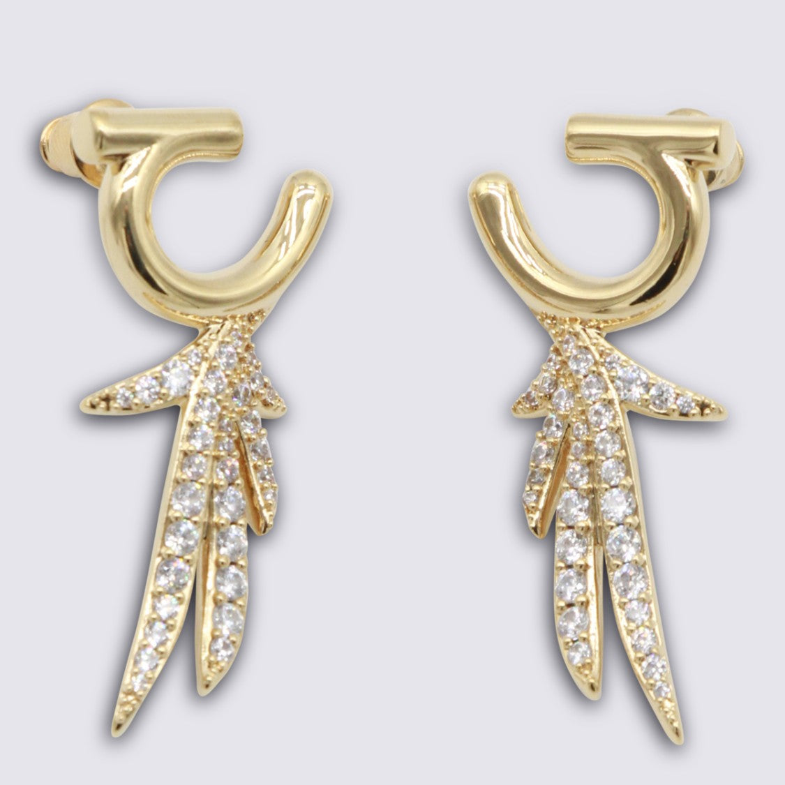 Ferragamo Polished Gold-Tone Circular Hoop Earrings