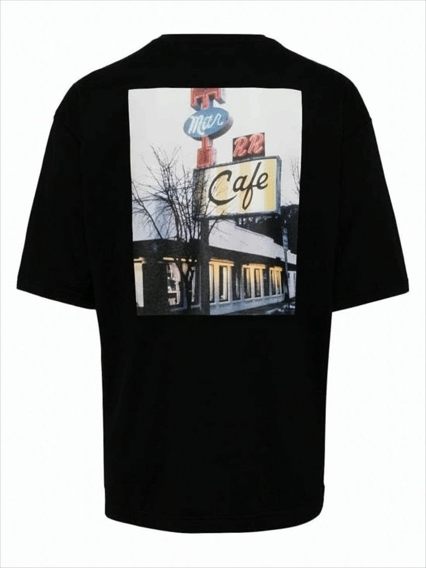 Undercover Graphic Print Black T-Shirt With Vintage Diner Design
