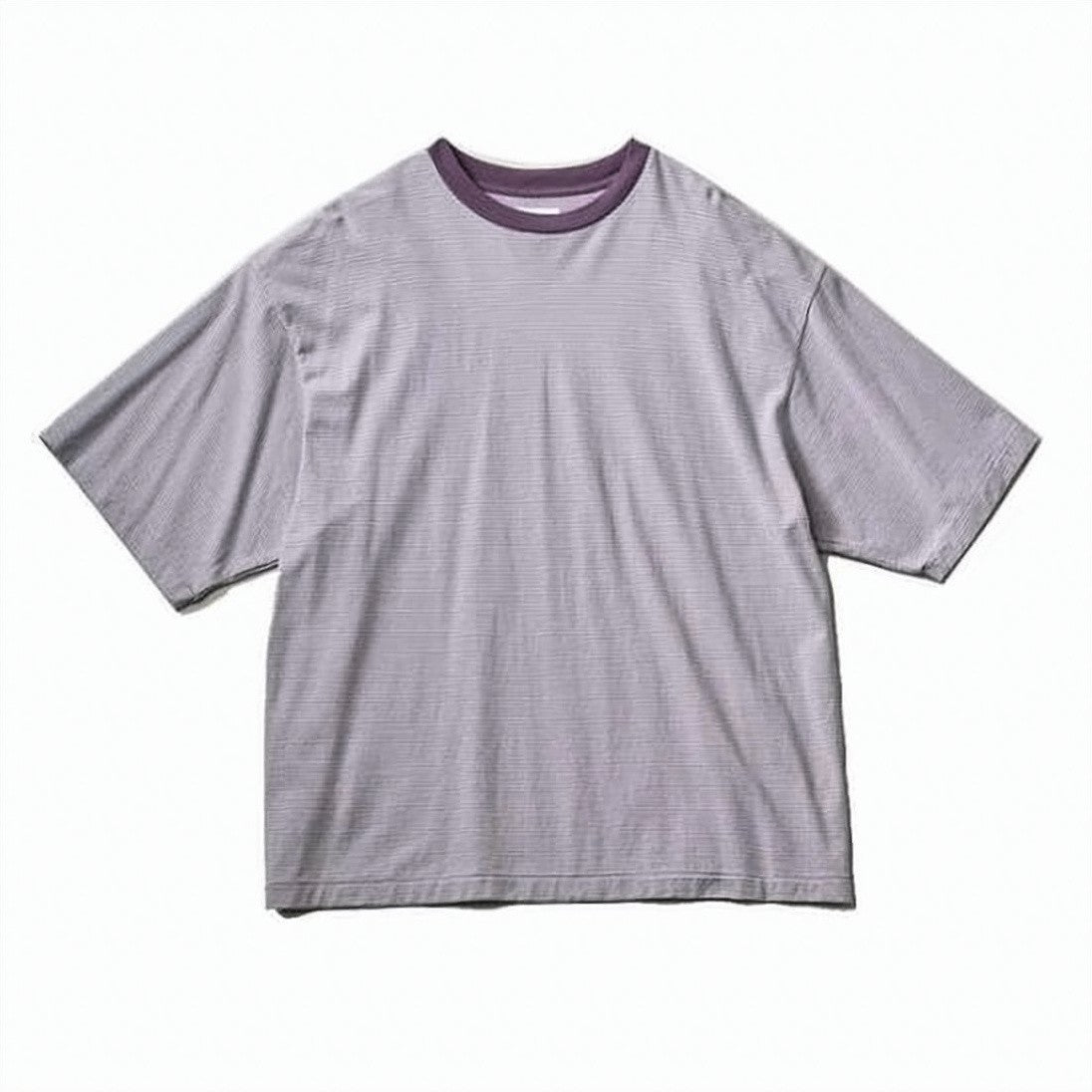 Kaptain Sunshine Short-Sleeved T-Shirt With Fine Stripe Pattern And Contrasting Neckline