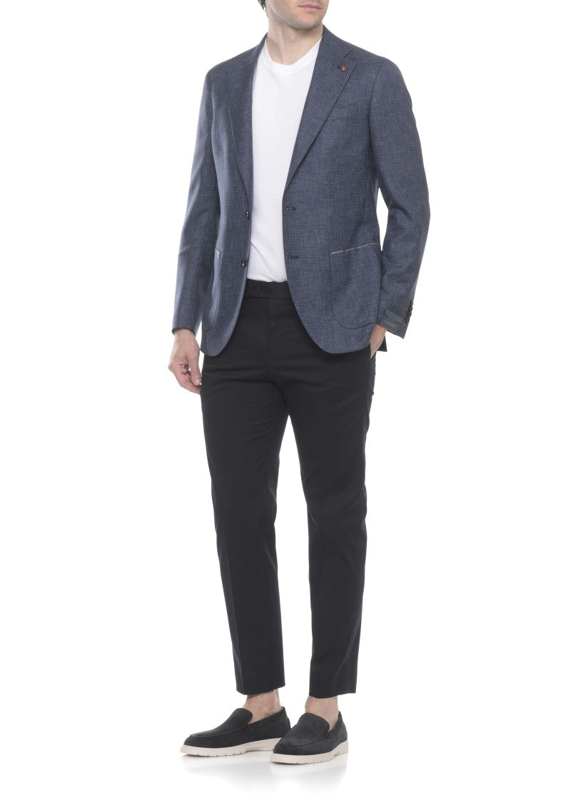 La Torre Red Blue Pied De Poule Blazer