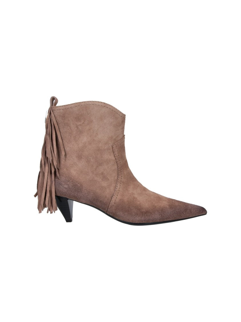 Pinko Beige Didi 01 Fringed Suede Boots
