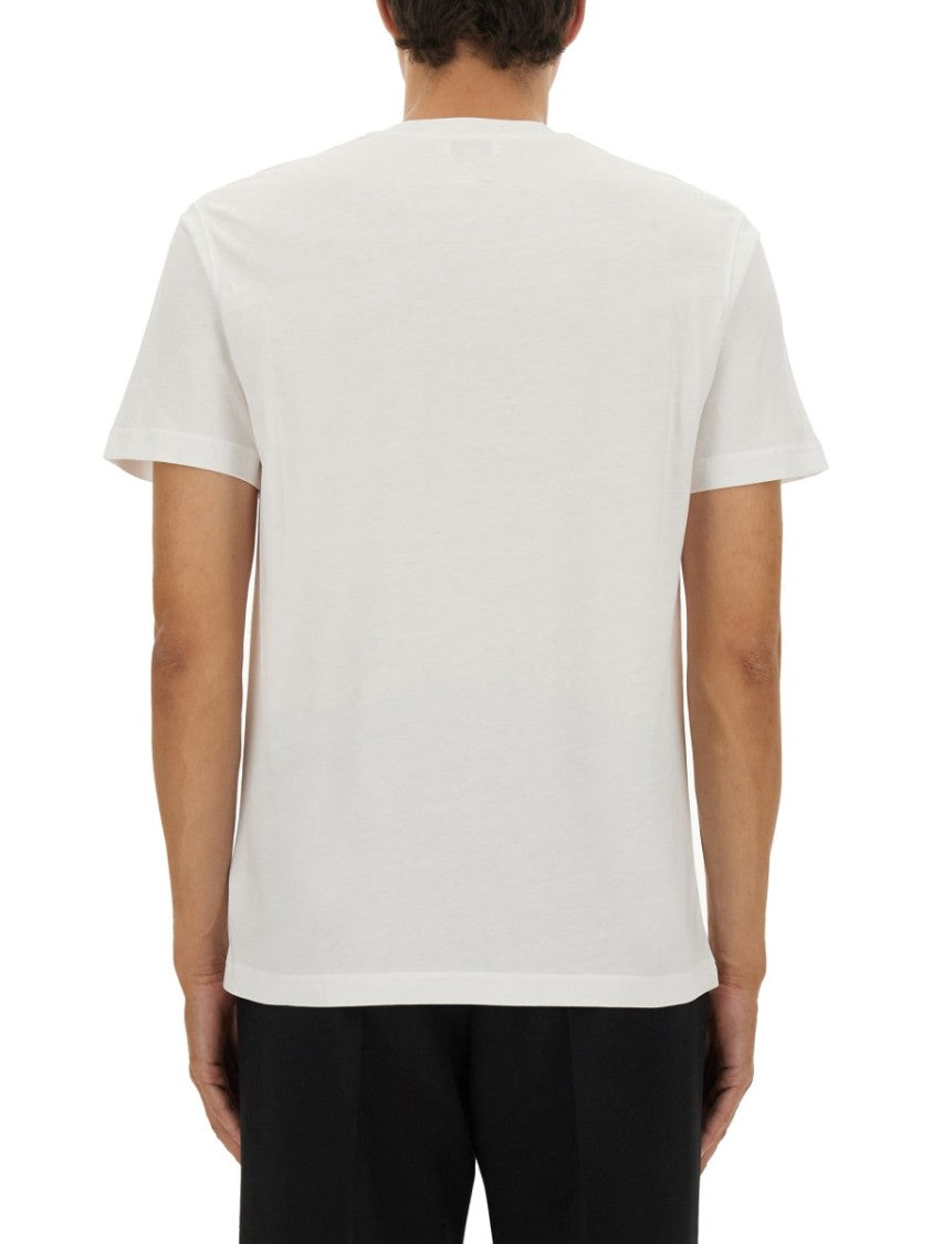 Moschino Crew Neck T-Shirt With Logo Ribbon Detail
