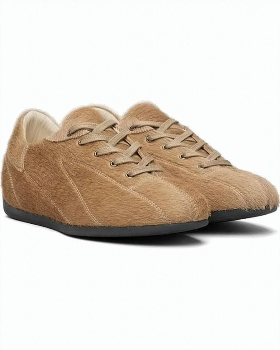 Paloma Wool Textured Leather Brown Sneakers
