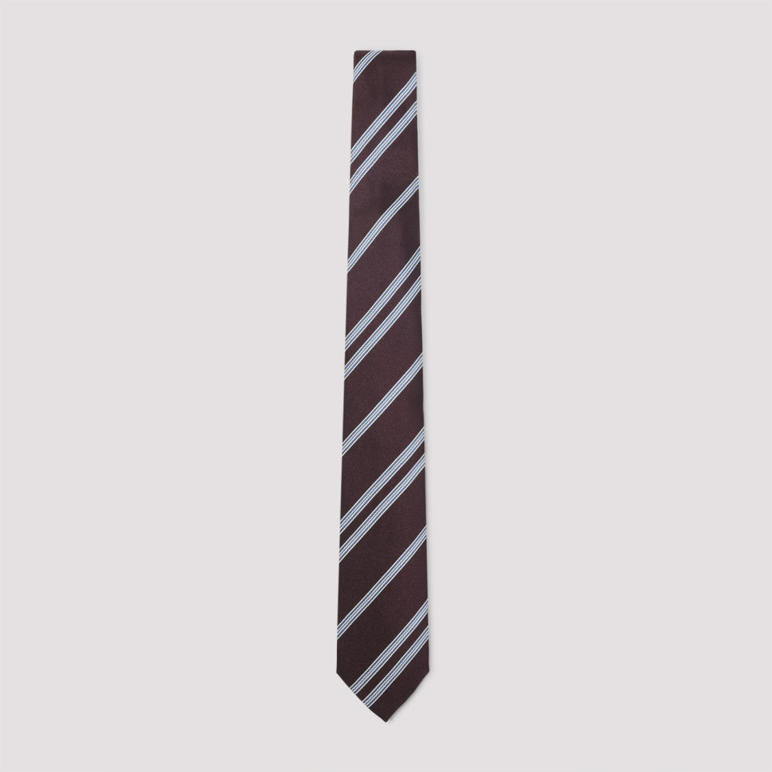 Brioni Textured Silk Tie With Diagonal Stripe Pattern