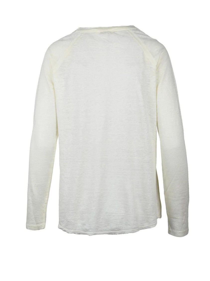 Slowear By Zanone Linen T-Shirt Raglan Sleeves - White