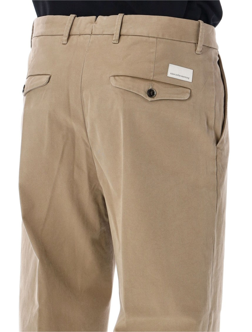 Nine In The Morning Apollon Brown Mid-Rise Straight-Leg Casual Pants