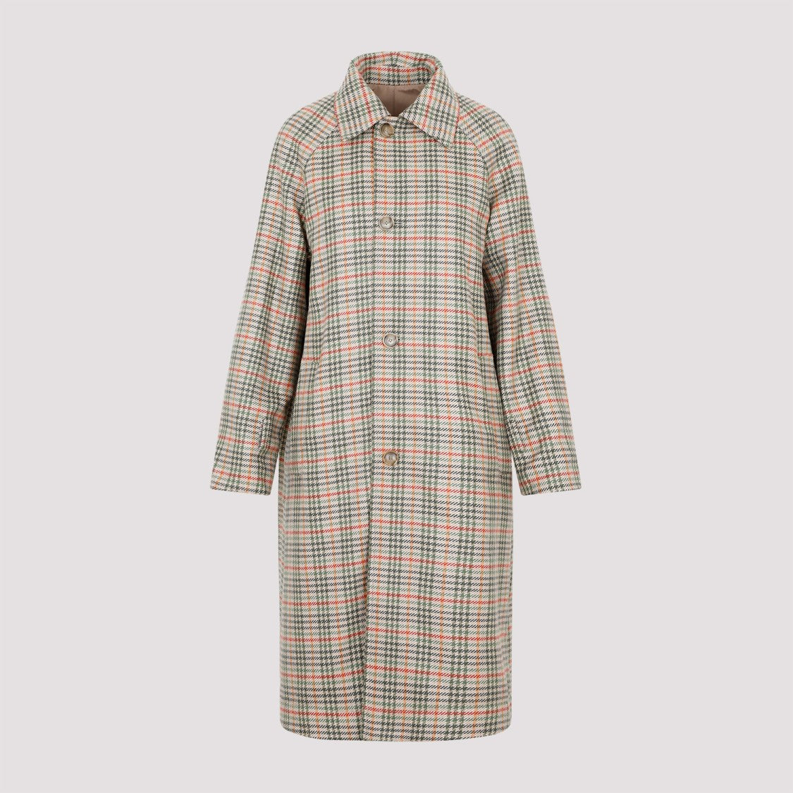 Akris Camel Multicolor Wool Flannel Coat