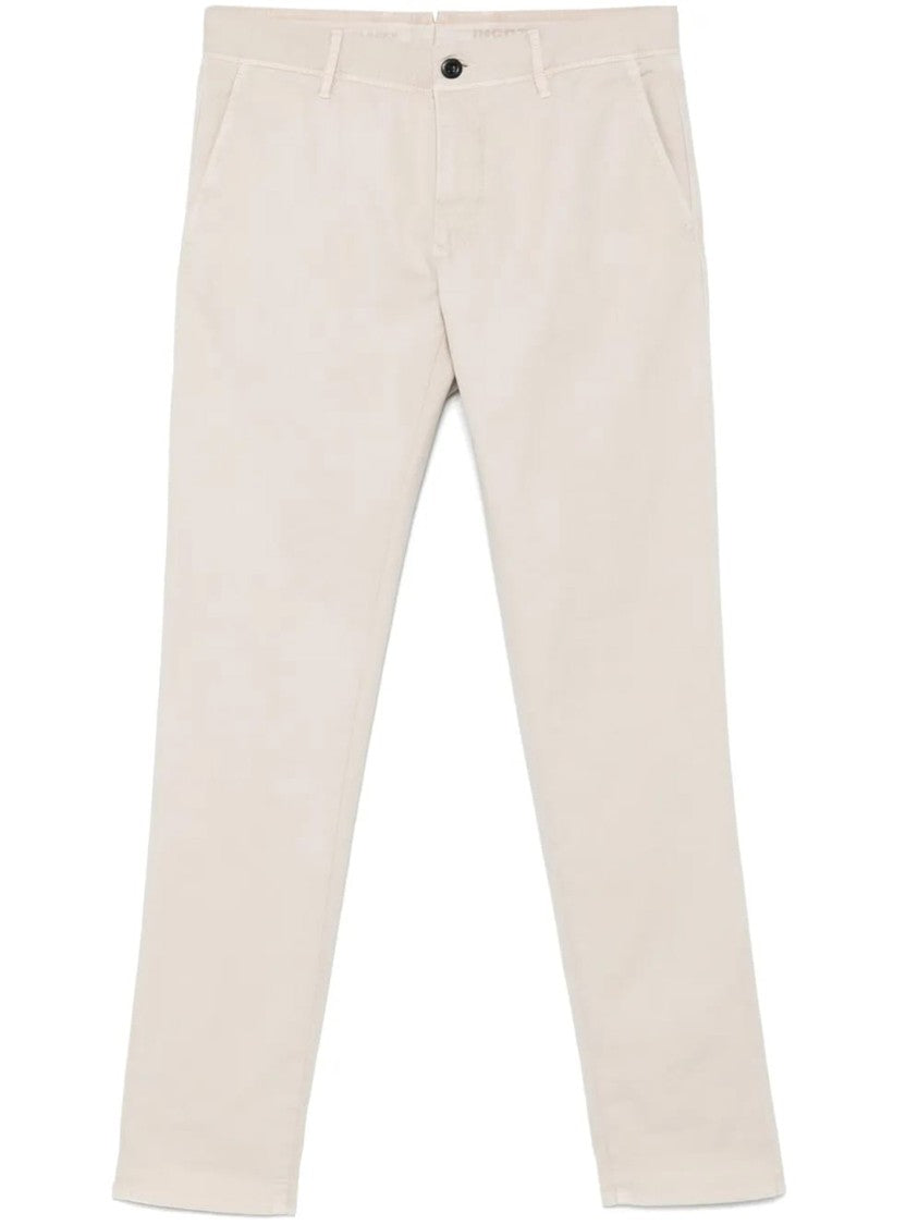 Incotex Light Neutral Cotton Blend Tapered Trousers