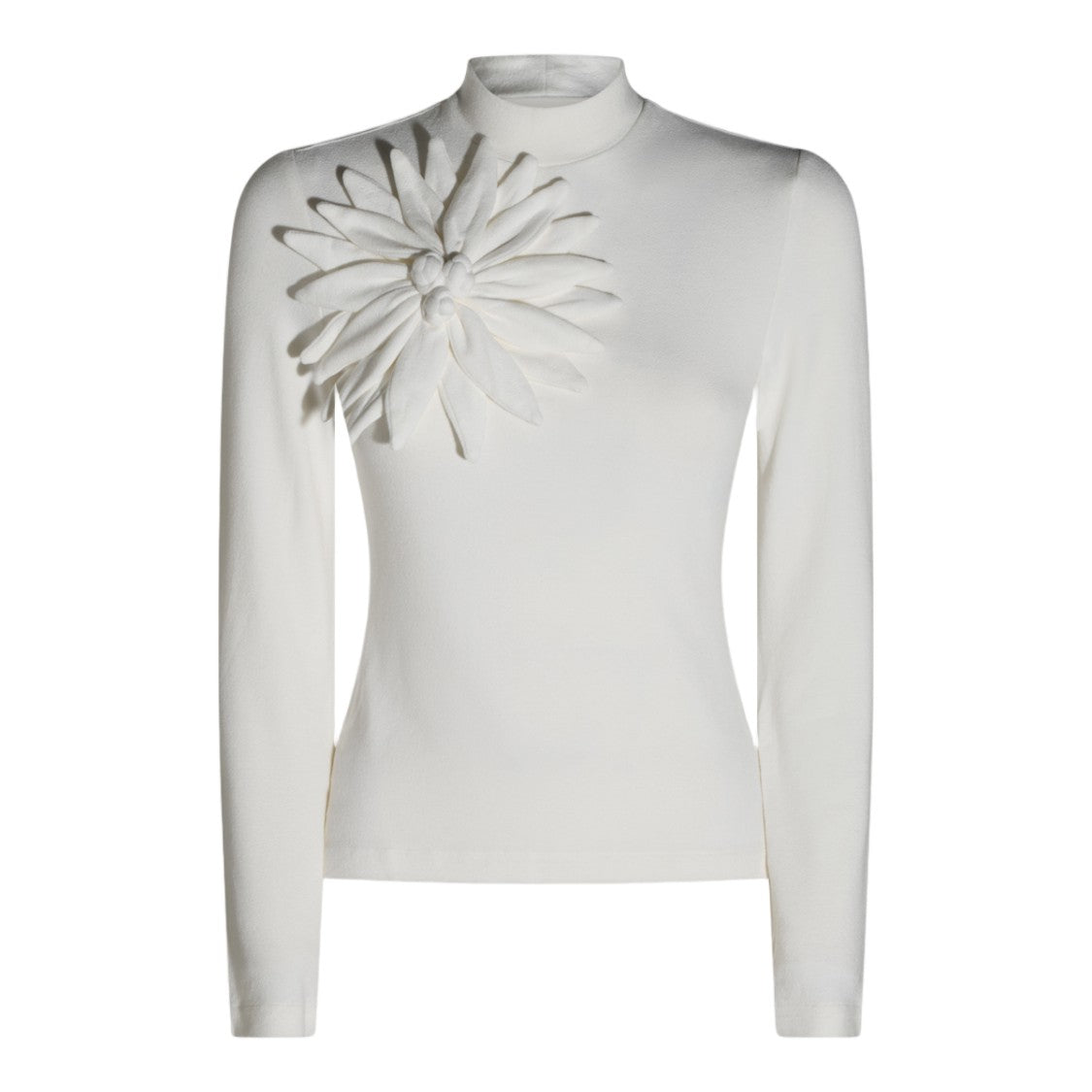 Farm Rio White Textured Floral Applique Fitted Top