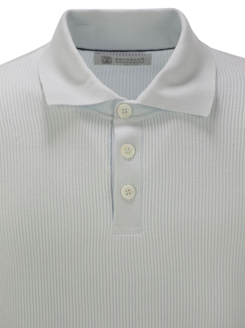 Brunello Cucinelli Ribbed Cotton Polo-Style Jersey