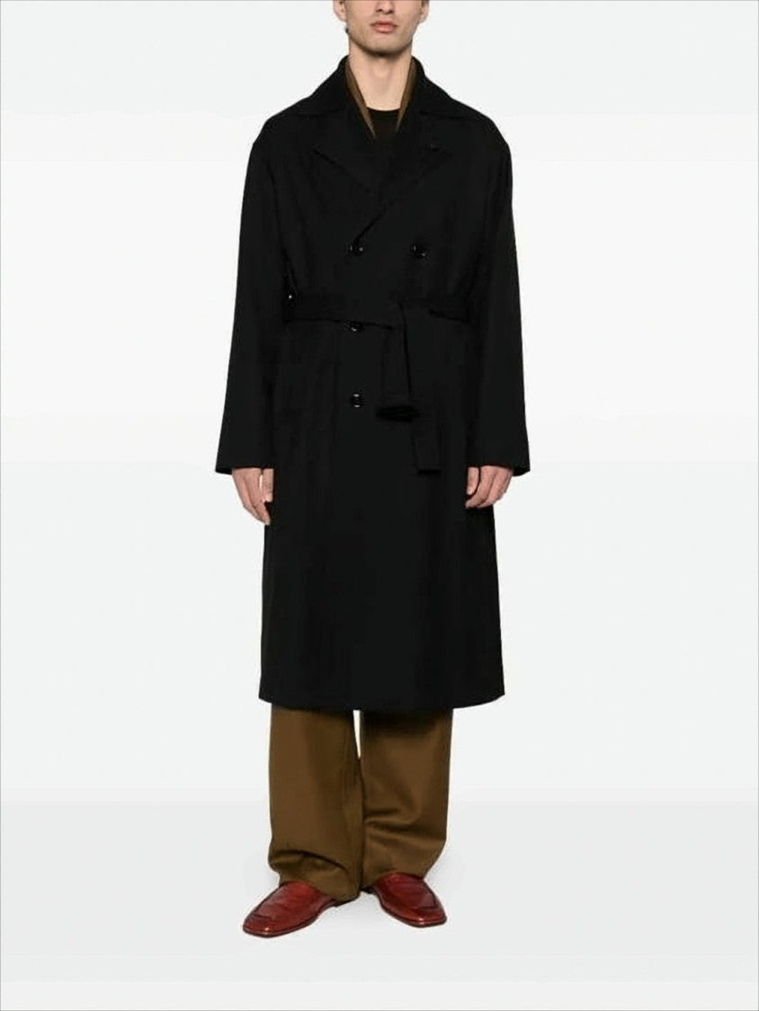 Lardini Double-Breasted Wool Coat With Tailored Silhouette
