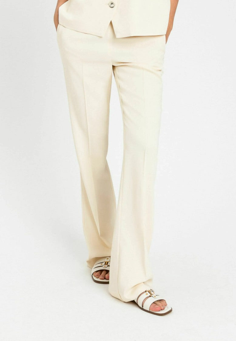 Twin-Set Wide-Leg Pants With Flared Silhouette And Tailored Crease