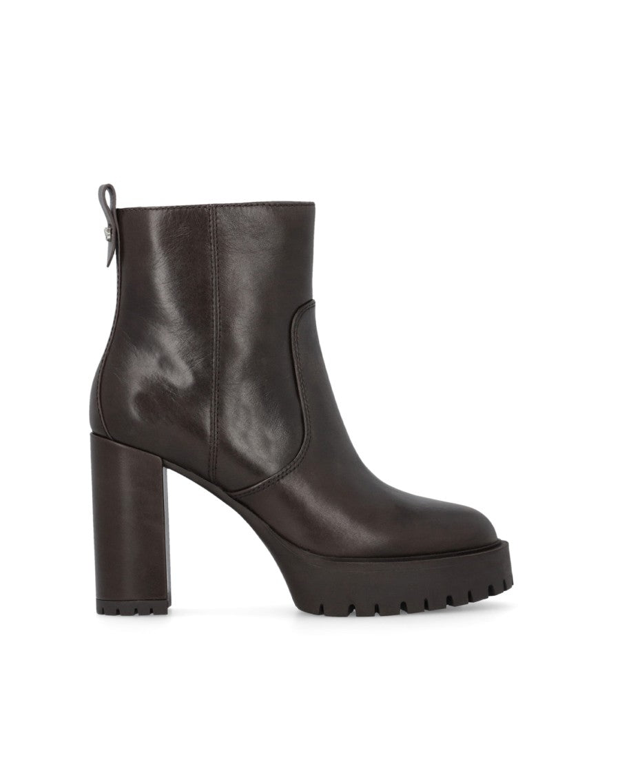 Pinko Calf Leather Lug Sole Boots