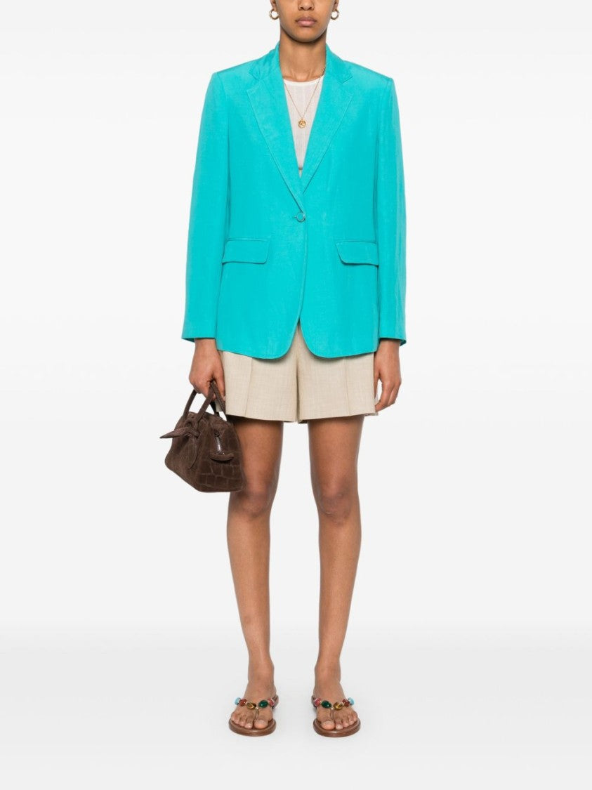 Liu Jo Tailored Green Jacket With Notch Lapels