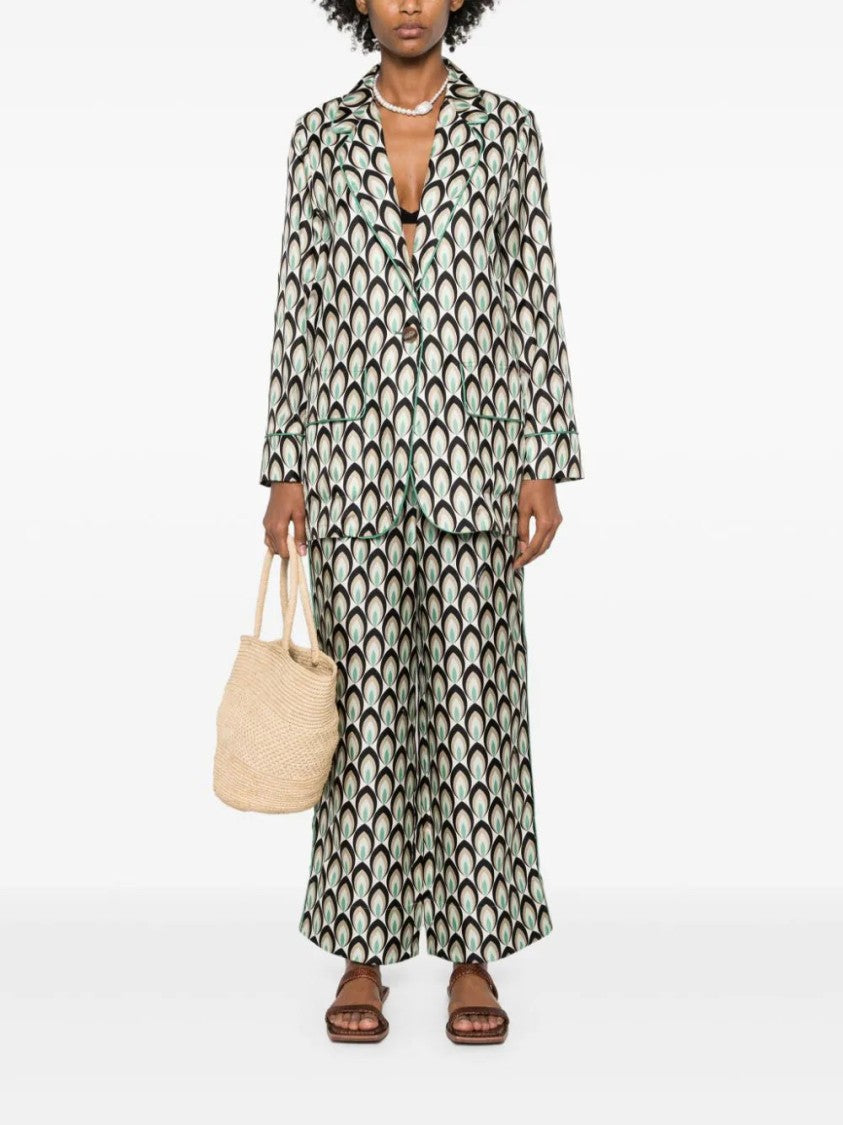 Lorena Antoniazzi Graphic-Print Silk Blazer