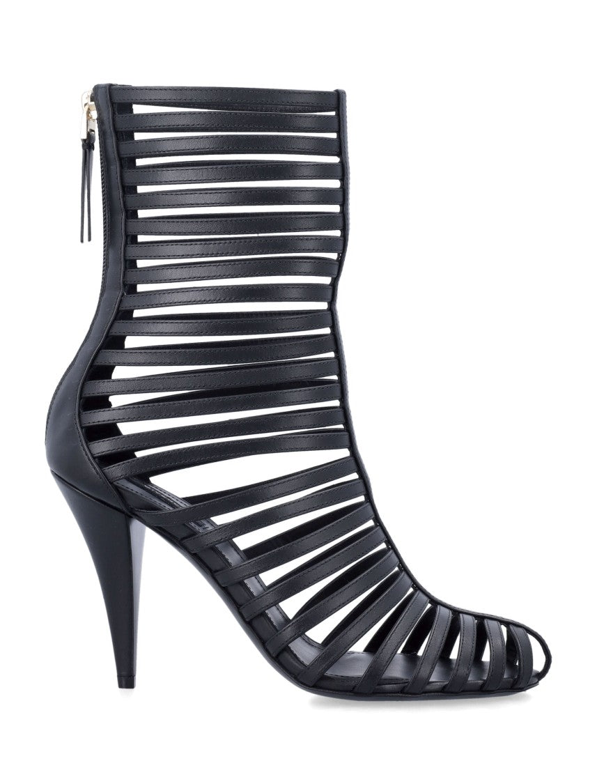 Givenchy Cage Leather Boots With Cut-Out Design